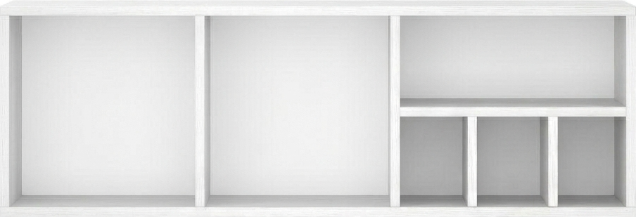 Fabrik Home Tetris No.6 Decorative Wall Shelf, Laminated Chipboard, White Ash, 1200x385x270 mm