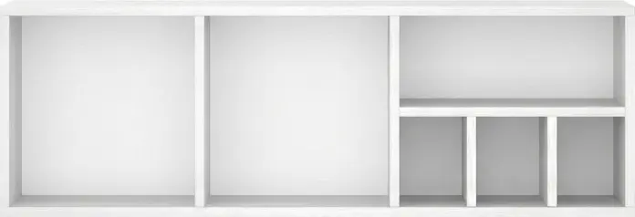 Fabrik Home Tetris No.6 Decorative Wall Shelf, Laminated Chipboard, White Ash, 1200x385x270 mm