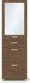 Fabrik Home Modul 4 Shoe Cabinet, Color: Stony Walnut, Hallway Furniture with Mirror, Accessory Drawer, 2 Tipping Shoe Drawers, 600x2000x285 mm