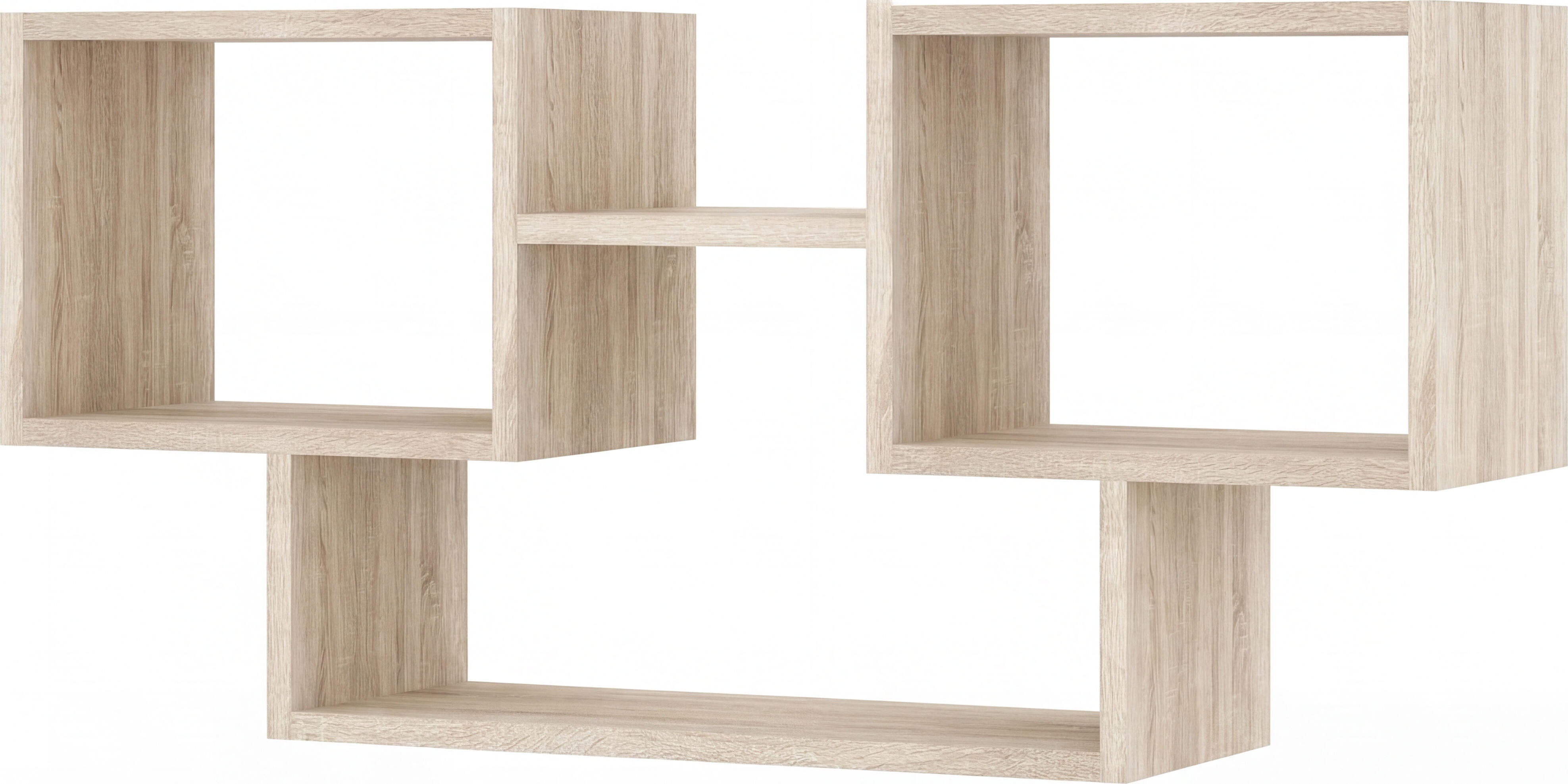 Raft de perete decorativ Fabrik Home Raft Tetris No.5, Design Geometric Asimetric, Stejar Sonoma, 1050x500x280mm