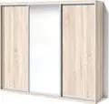 Dulap cu usi glisante Fabrik Home 2400, 240x60x216 cm, Stejar Sonoma, cu Oglinda, Profil de Aluminiu si Ghidaje cu Rulment