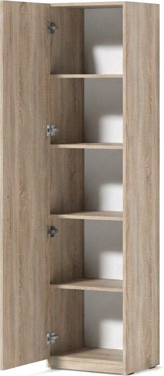 Fabrik Home Office Line 10 Office Cabinet, Sonoma Oak Particle Board PAL, 50x40x200 cm, Tall Narrow Storage Cupboard with 4 Shelves and Single Door
