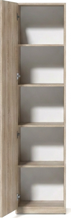 Fabrik Home Office Line 10 Office Cabinet, Sonoma Oak Particle Board PAL, 50x40x200 cm, Tall Narrow Storage Cupboard with 4 Shelves and Single Door