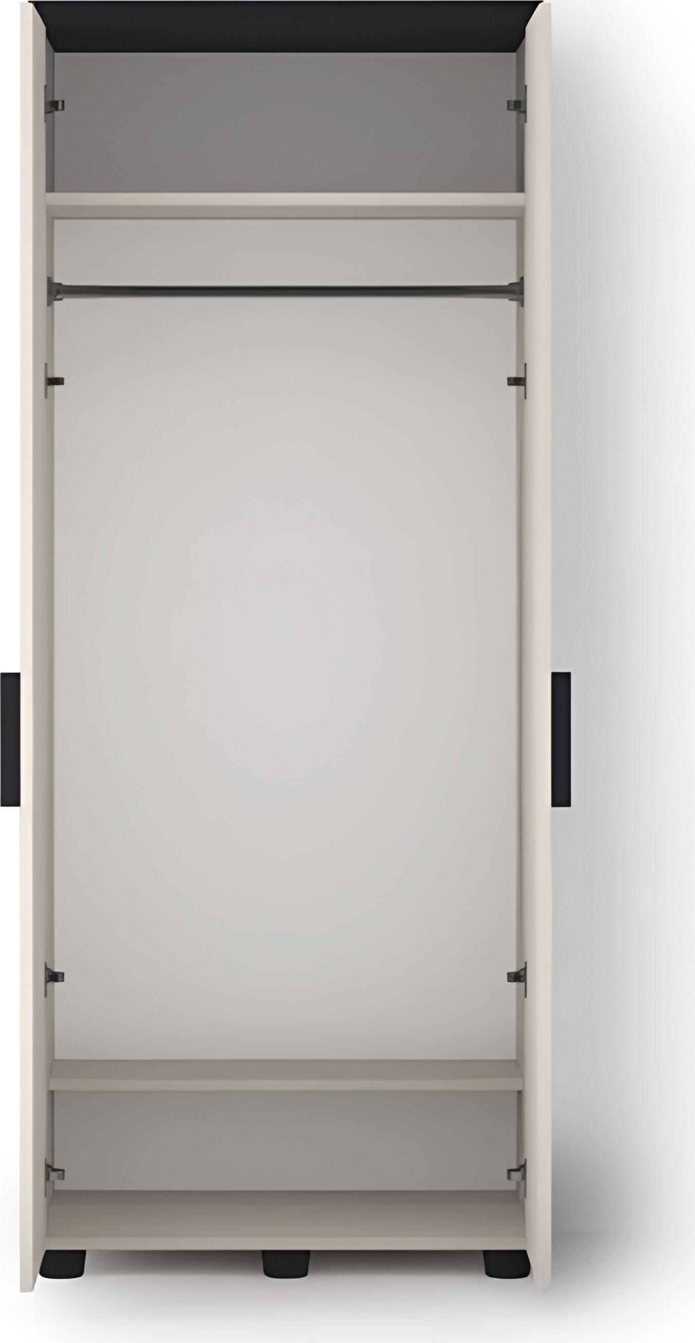 Dulap cu usi batante Fabrik Home Melburn, Culoare Casmir, Design cu doua usi, Manere si picioare negre, Latime 80 cm, 804x2090x522 mm