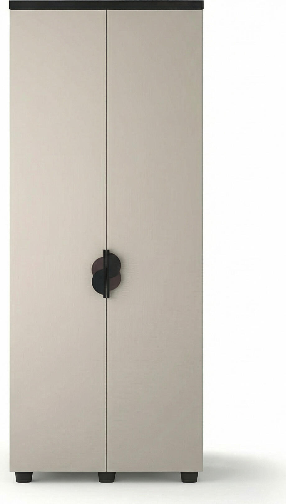 Dulap cu usi batante Fabrik Home Melburn, Culoare Casmir, Design cu doua usi, Manere si picioare negre, Latime 80 cm, 804x2090x522 mm