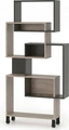Etajera Fabrik Home Josse Design Futuristic Asimetric, PAL Melaminat, Stejar Evok si Antracit, 900x1810x250 mm