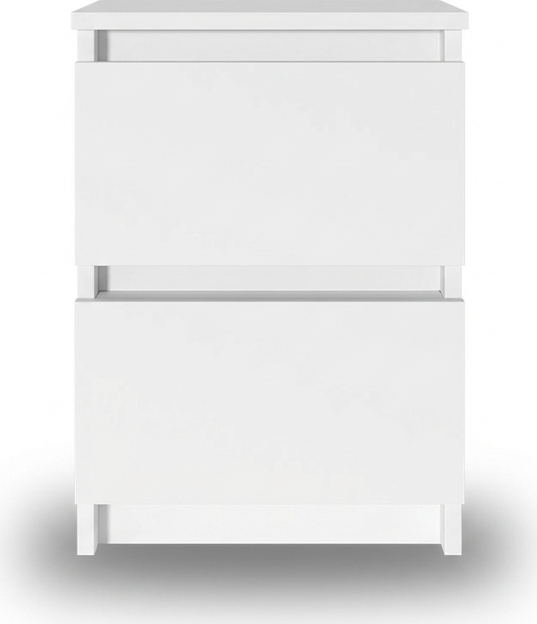 Fabrik Home Havana Nightstand, White Ash Laminated Chipboard, 2 Drawers, Minimalist Compact Design, 550x405x335 mm