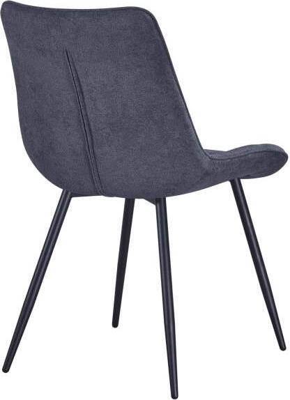 Scaun Dining Interdepo EVO, Tapiterie Textil Teddy Negru, Picioare din Metal Rezistente la Uzura, Design Modern Ergonomic, 510x860x630 mm
