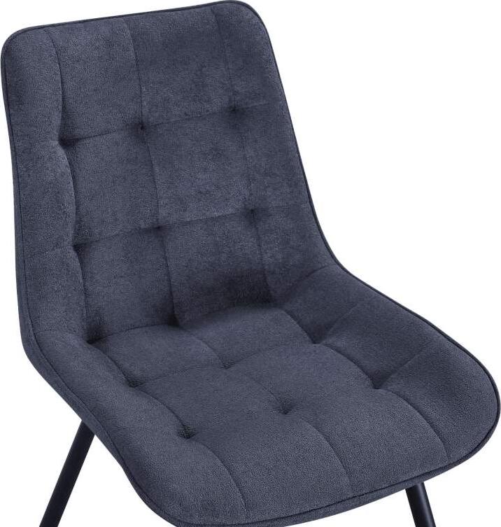 Scaun Dining Interdepo EVO, Tapiterie Textil Teddy Negru, Picioare din Metal Rezistente la Uzura, Design Modern Ergonomic, 510x860x630 mm