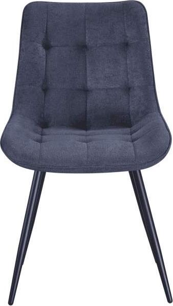 Scaun Dining Interdepo EVO, Tapiterie Textil Teddy Negru, Picioare din Metal Rezistente la Uzura, Design Modern Ergonomic, 510x860x630 mm