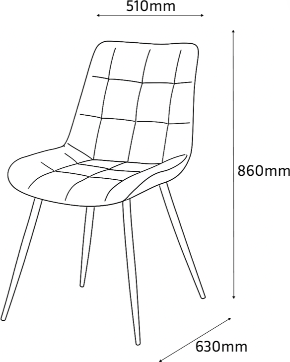 Scaun Dining Interdepo EVO, Tapiterie Textil Teddy Negru, Picioare din Metal Rezistente la Uzura, Design Modern Ergonomic, 510x860x630 mm