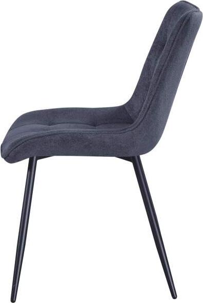 Scaun Dining Interdepo EVO, Tapiterie Textil Teddy Negru, Picioare din Metal Rezistente la Uzura, Design Modern Ergonomic, 510x860x630 mm