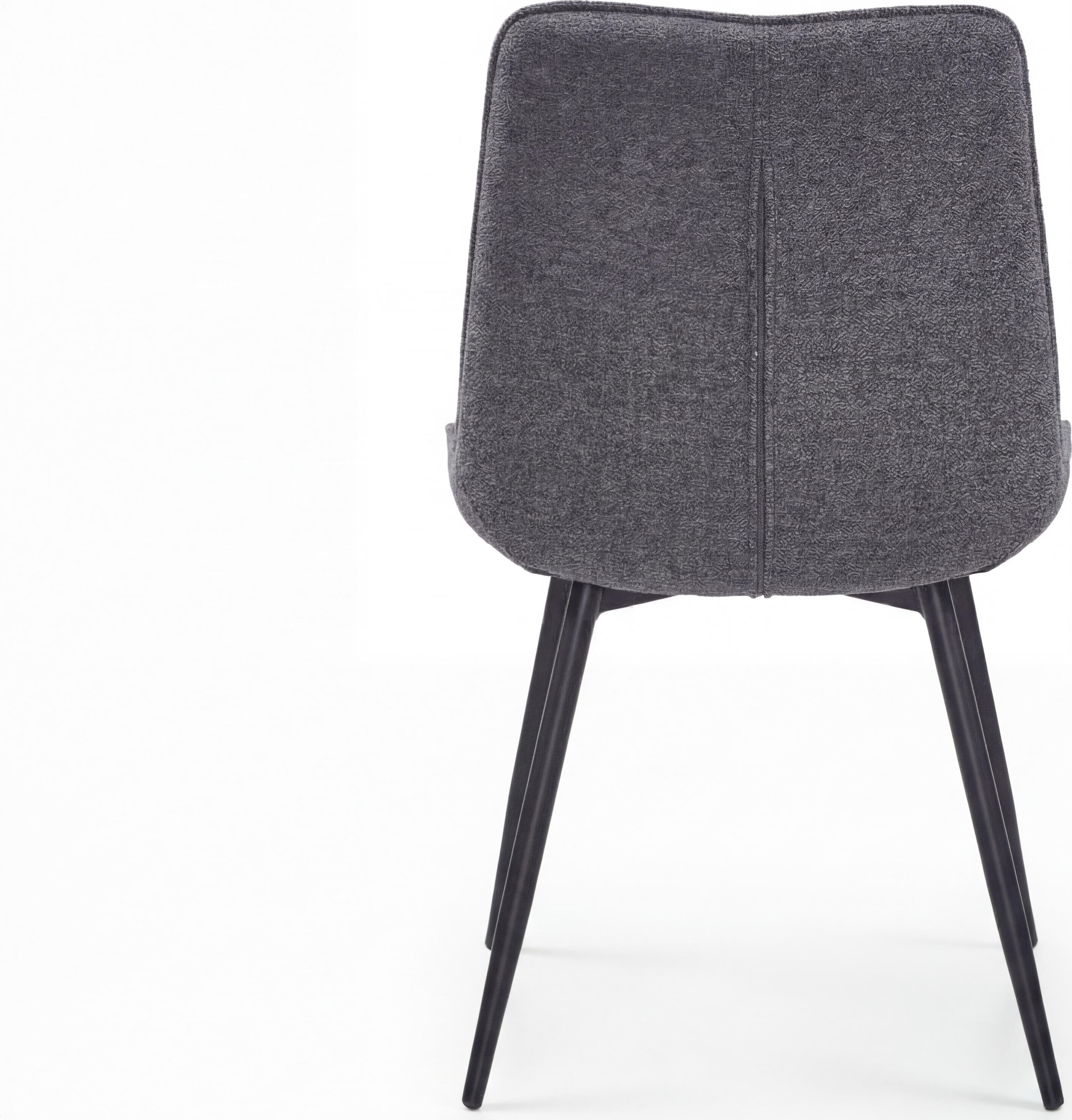Scaun Dining Interdepo EVO, Tapiterie Textil Teddy Negru, Picioare din Metal Rezistente la Uzura, Design Modern Ergonomic, 510x860x630 mm