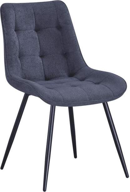 Scaun Dining Interdepo EVO, Tapiterie Textil Teddy Negru, Picioare din Metal Rezistente la Uzura, Design Modern Ergonomic, 510x860x630 mm