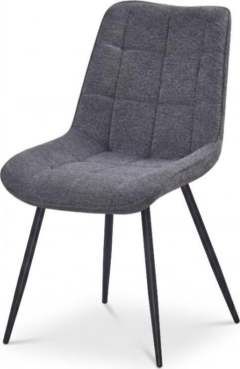 Scaun Dining Interdepo EVO, Tapiterie Textil Teddy Negru, Picioare din Metal Rezistente la Uzura, Design Modern Ergonomic, 510x860x630 mm