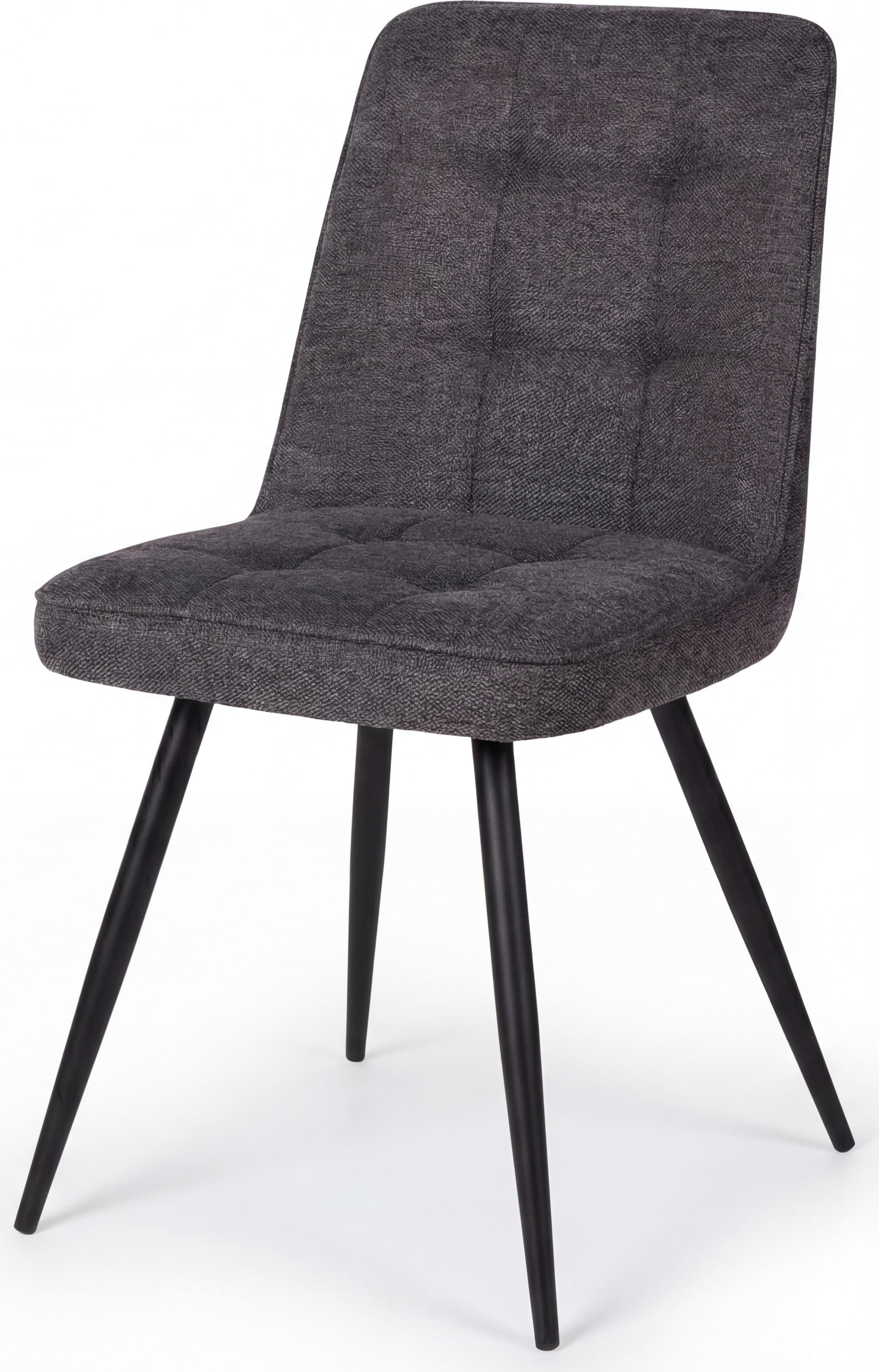 Interdepo SUN Chair, Upholstered Fabric Seat with Metal Legs, Kitchen and Living Room Chair, Black, 460x560x850 mm