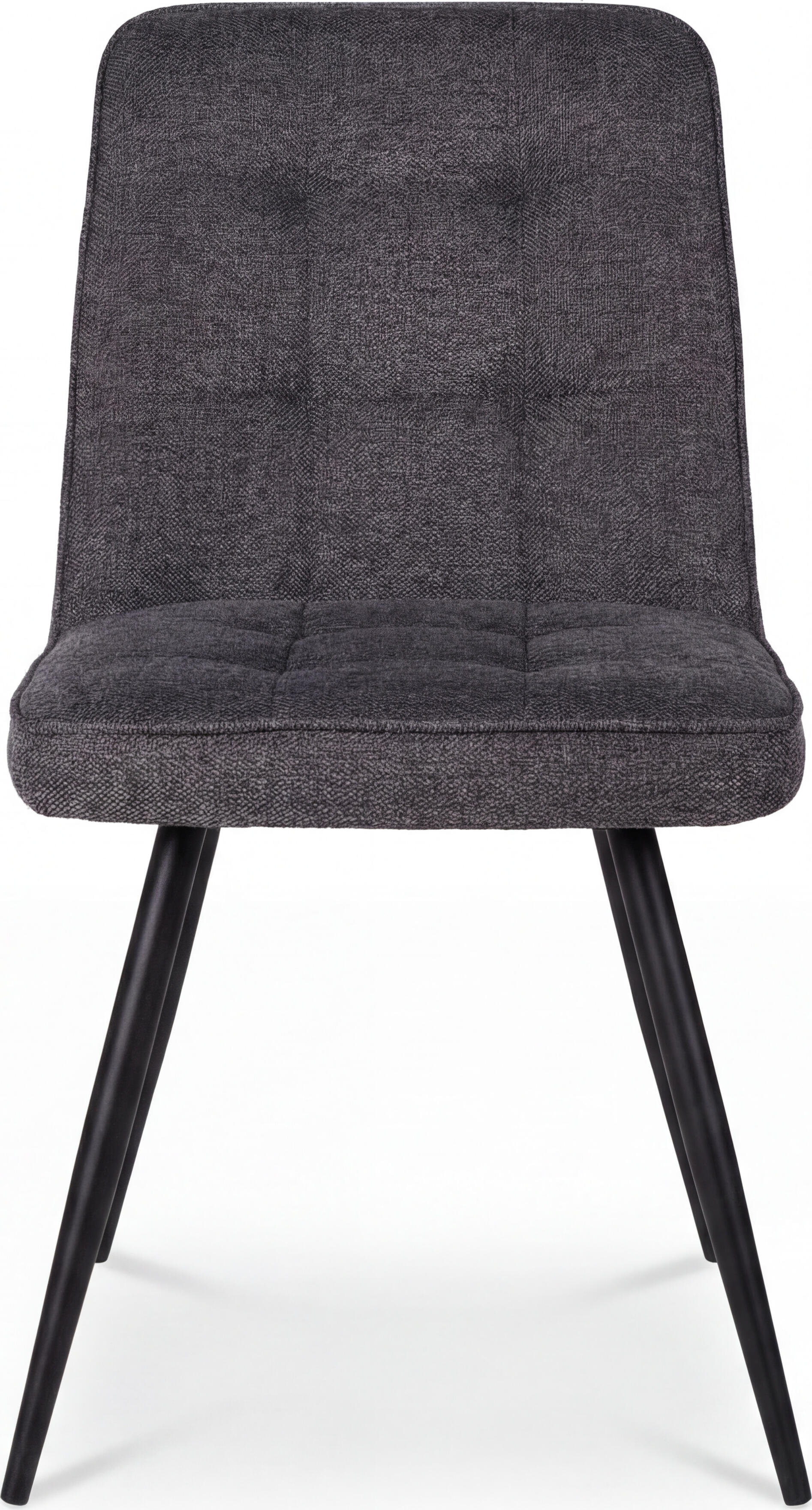 Interdepo SUN Chair, Upholstered Fabric Seat with Metal Legs, Kitchen and Living Room Chair, Black, 460x560x850 mm