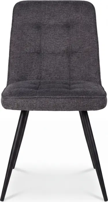 Interdepo SUN Chair, Upholstered Fabric Seat with Metal Legs, Kitchen and Living Room Chair, Black, 460x560x850 mm