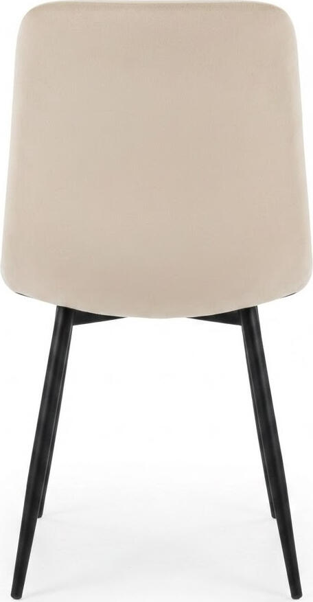 Interdepo TED Dining Chair, Soft Velvet Upholstery, Quilted Grid Pattern, Metal Black Legs, 450x890x570mm