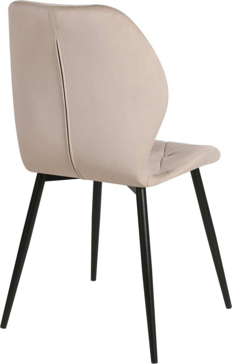 Scaun Dining Interdepo Ken, Tapitat cu Model Geometric Matlasat, Picioare din Metal Negru, 470x870x550mm, Negru