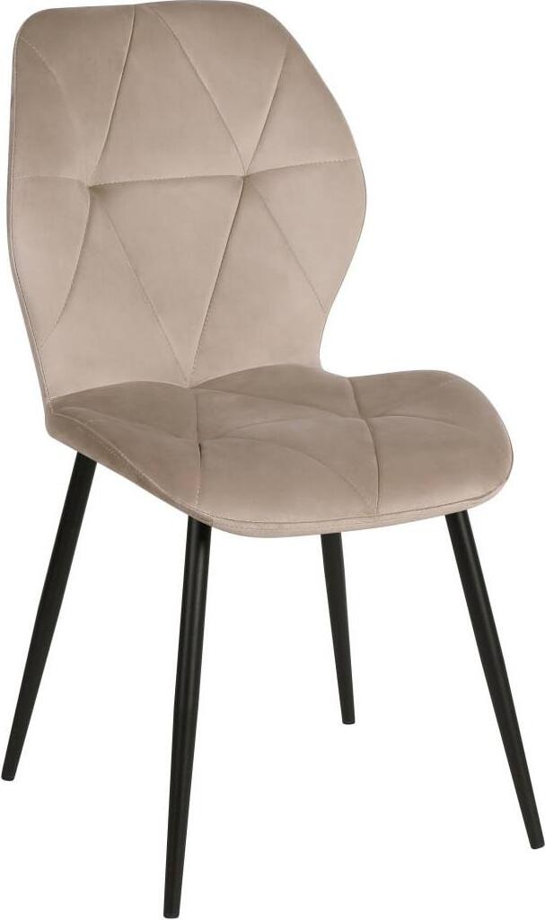 Scaun Dining Interdepo Ken, Tapitat cu Model Geometric Matlasat, Picioare din Metal Negru, 470x870x550mm, Negru