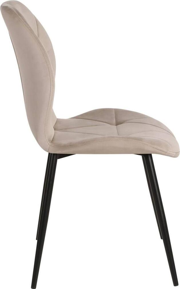 Scaun Dining Interdepo Ken, Tapitat cu Model Geometric Matlasat, Picioare din Metal Negru, 470x870x550mm, Negru