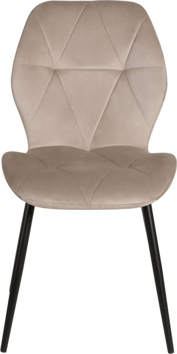 Scaun Dining Interdepo Ken, Tapitat cu Model Geometric Matlasat, Picioare din Metal Negru, 470x870x550mm, Negru