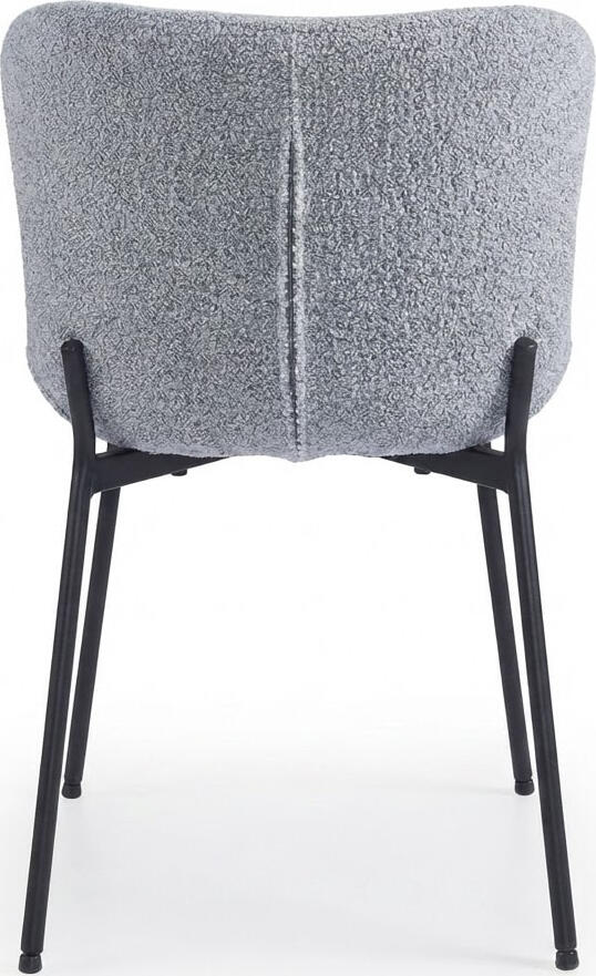 Interdepo FIX Dining Chair, Modern Textile Upholstery, Metal Legs, Grey, 610x790x470 mm