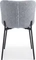 Interdepo FIX Dining Chair, Modern Textile Upholstery, Metal Legs, Grey, 610x790x470 mm