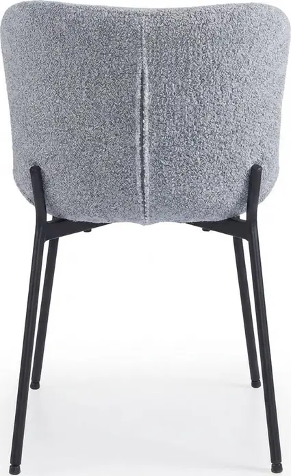 Interdepo FIX Dining Chair, Modern Textile Upholstery, Metal Legs, Grey, 610x790x470 mm