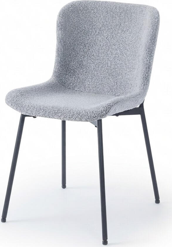 Interdepo FIX Dining Chair, Modern Textile Upholstery, Metal Legs, Grey, 610x790x470 mm