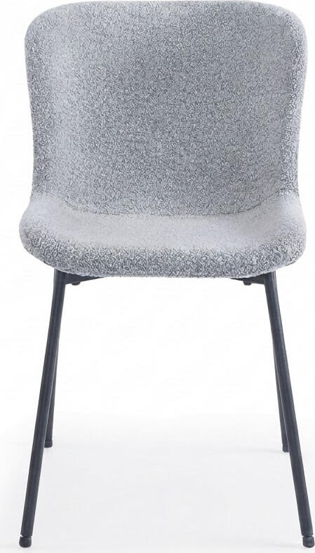 Interdepo FIX Dining Chair, Modern Textile Upholstery, Metal Legs, Grey, 610x790x470 mm