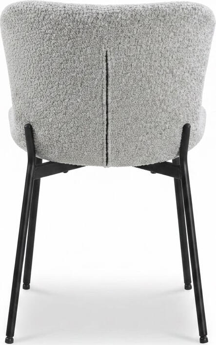Interdepo FIX Dining Chair, Modern Textile Boucle Upholstery with Metal Legs, 610x790x470 mm, Black