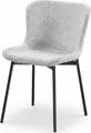 Interdepo FIX Dining Chair, Modern Textile Boucle Upholstery with Metal Legs, 610x790x470 mm, Black