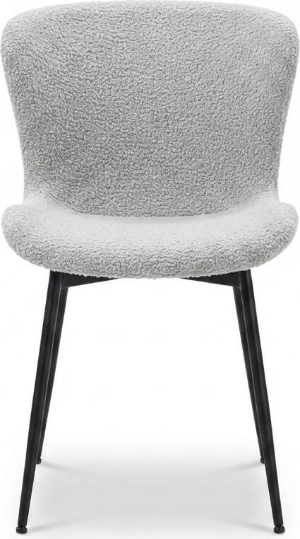 Interdepo FIX Dining Chair, Modern Textile Boucle Upholstery with Metal Legs, 610x790x470 mm, Black