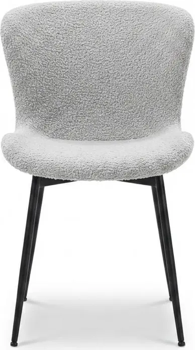 Interdepo FIX Dining Chair, Modern Textile Boucle Upholstery with Metal Legs, 610x790x470 mm, Black