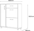 Fabrik Home Modul 5 Shoe Cabinet, Nuc Pietros Finish, 900x1057x285mm, 1 Side Door, 1 Top Drawer, 2 Tipping Shoe Drawers, Silver Handles and Legs