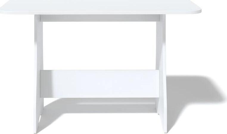 Fabrik Home Kitchen Table No.2 Noroc, White Ash Laminated Chipboard, 1180x680x750 mm, Impact Resistant ABS Edges, Rounded Corners