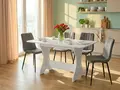 Fabrik Home Kitchen Table No.2 Noroc, White Ash Laminated Chipboard, 1180x680x750 mm, Impact Resistant ABS Edges, Rounded Corners