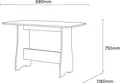 Fabrik Home Kitchen Table No.2 Noroc, White Ash Laminated Chipboard, 1180x680x750 mm, Impact Resistant ABS Edges, Rounded Corners