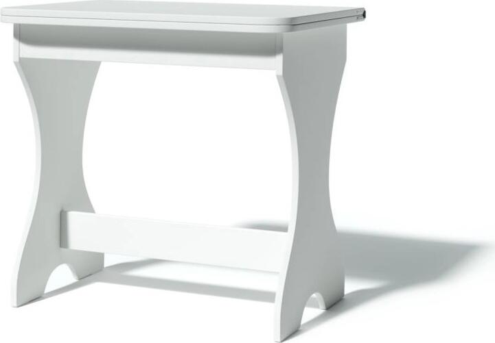 Fabrik Home Noroc Extendable Kitchen Dining Table, White Ash Finish, Foldable Top for Small and Large Spaces, Curved Legs with Support Bar
