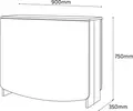 Fabrik Home HELICOPTER Folding Extendable Oval Kitchen Table, White Ash, Laminated PAL 18mm, RASTEX System, 1700x900x750 mm