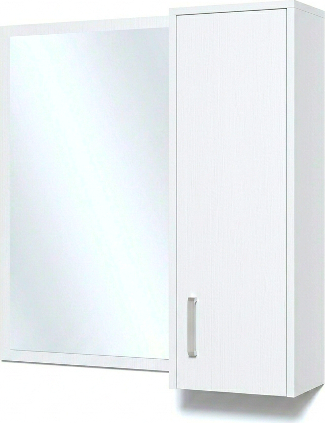 Dulap Suspendat cu Oglinda Fabrik Home Modul No.6, Pal Laminat Frasin Alb, 944x900x285 mm, cu Picioare Reglabile din Aluminiu