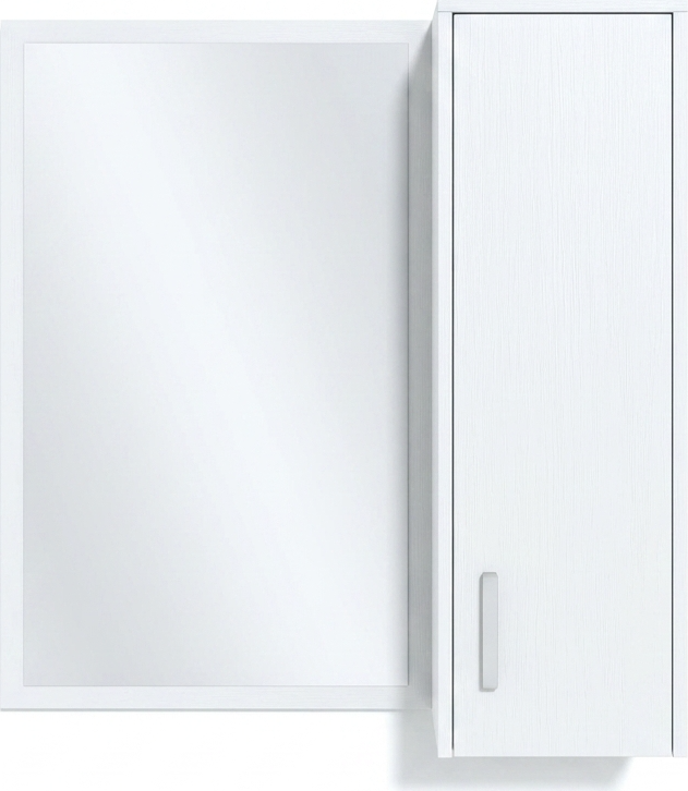 Dulap Suspendat cu Oglinda Fabrik Home Modul No.6, Pal Laminat Frasin Alb, 944x900x285 mm, cu Picioare Reglabile din Aluminiu