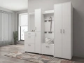 Dulap Suspendat cu Oglinda Fabrik Home Modul No.6, Pal Laminat Frasin Alb, 944x900x285 mm, cu Picioare Reglabile din Aluminiu