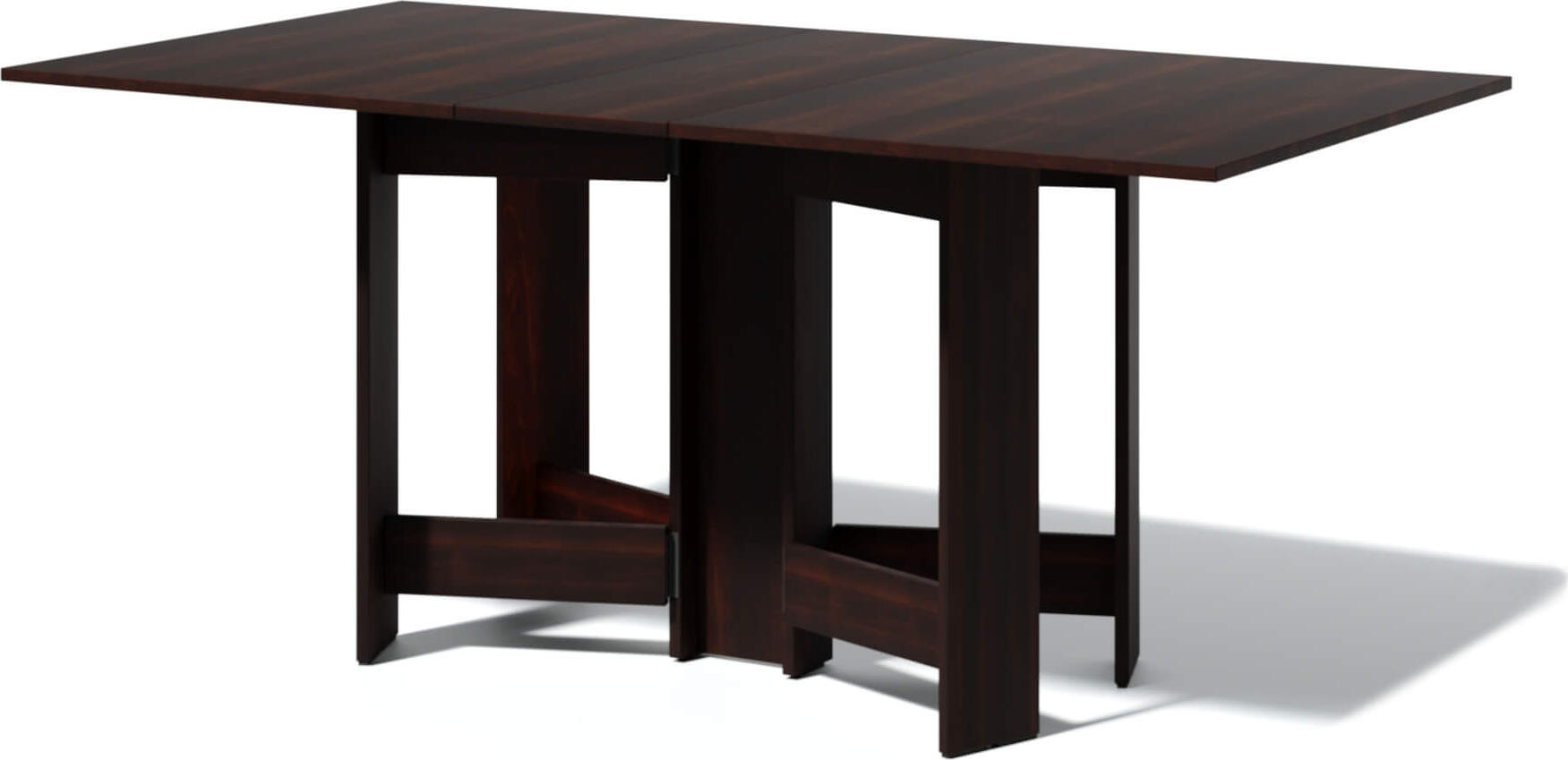 Fabrik Home Helicopter Folding Kitchen Console Table, Rectangular 18mm Laminated PAL, Dark Walnut, Extends to 170x90x75 cm, Capacity 8 People