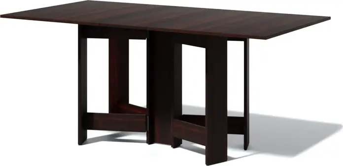 Fabrik Home Helicopter Folding Kitchen Console Table, Rectangular 18mm Laminated PAL, Dark Walnut, Extends to 170x90x75 cm, Capacity 8 People