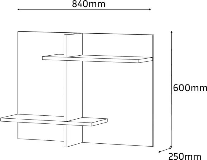 Fabrik Home Raft Tetris No.1 Decorative Wall Shelf, Asymmetrical Geometric Design, Dark Walnut, 840x600x250mm