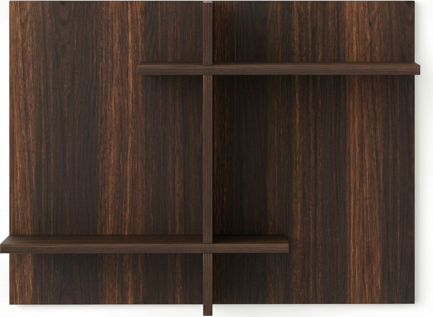 Fabrik Home Raft Tetris No.1 Decorative Wall Shelf, Asymmetrical Geometric Design, Dark Walnut, 840x600x250mm