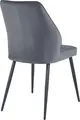 DEX Dining Chair, Upholstered Fabric Seat and Backrest with Vertical Stitching, Robust Metal Frame, 47x45x88 cm, Dark Grey